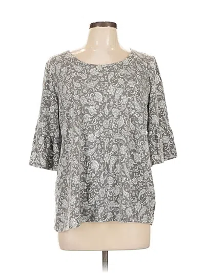 Pre-owned Jjill 3/4 Sleeve T-shirt In Gray