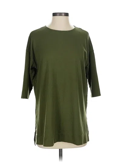 Pre-owned Jjill 3/4 Sleeve T-shirt In Green