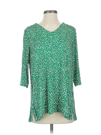 Pre-owned Jjill 3/4 Sleeve T-shirt In Green