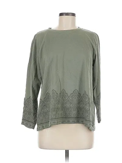Pre-owned Jjill 3/4 Sleeve T-shirt In Green