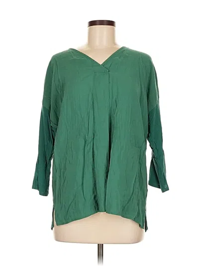Pre-owned Jjill 3/4 Sleeve T-shirt In Green