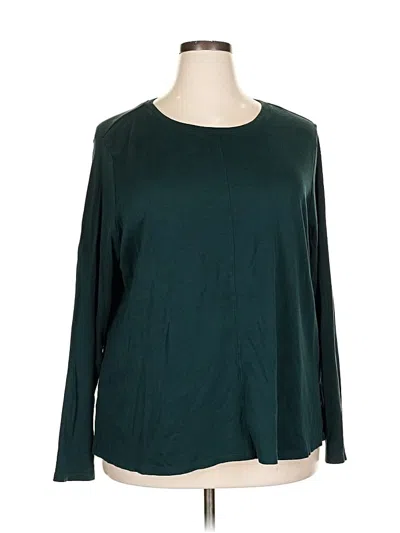 Pre-owned Jjill 3/4 Sleeve T-shirt In Green