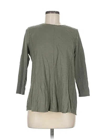 Pre-owned Jjill 3/4 Sleeve T-shirt In Green