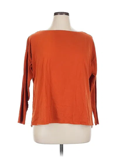 Pre-owned Jjill 3/4 Sleeve T-shirt In Orange