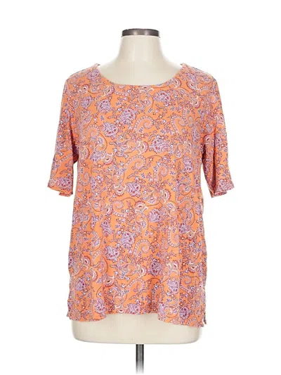 Pre-owned Jjill 3/4 Sleeve T-shirt In Orange