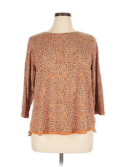 Pre-owned Jjill 3/4 Sleeve T-shirt In Orange