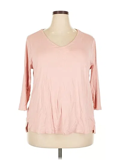 Pre-owned Jjill 3/4 Sleeve T-shirt In Pink