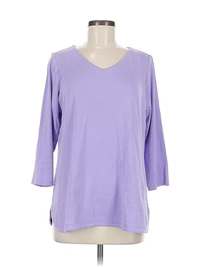 Pre-owned Jjill 3/4 Sleeve T-shirt In Purple