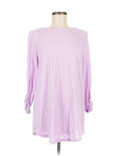 Pre-owned Jjill 3/4 Sleeve T-shirt In Purple
