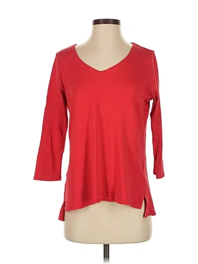 Pre-owned Jjill 3/4 Sleeve T-shirt In Red