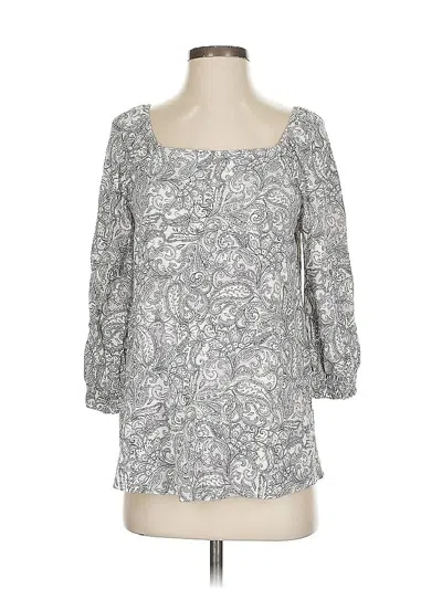 Pre-owned Jjill 3/4 Sleeve T-shirt In Silver