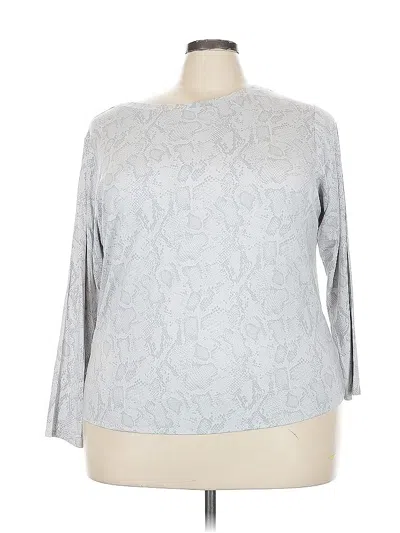 Pre-owned Jjill 3/4 Sleeve T-shirt In Silver