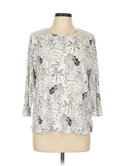 Pre-owned Jjill 3/4 Sleeve T-shirt In Silver