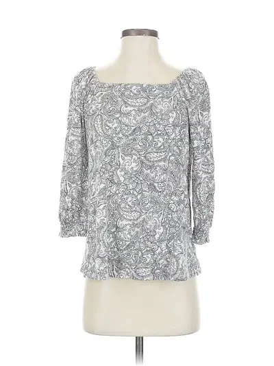 Pre-owned Jjill 3/4 Sleeve T-shirt In Silver