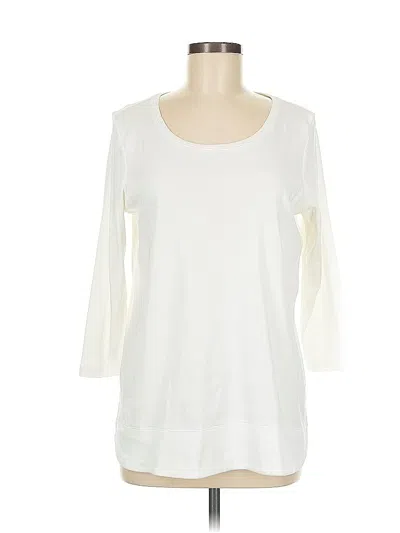 Pre-owned Jjill 3/4 Sleeve T-shirt In White