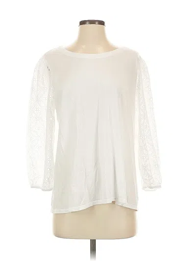 Pre-owned Jjill 3/4 Sleeve T-shirt In White