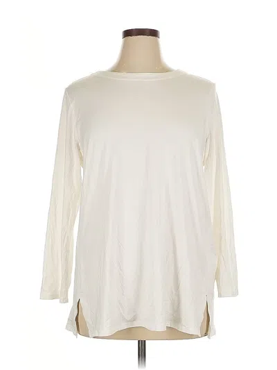 Pre-owned Jjill 3/4 Sleeve T-shirt In White