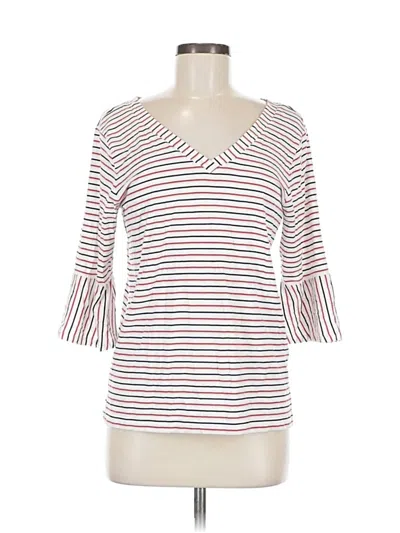 Pre-owned Jjill 3/4 Sleeve T-shirt In White