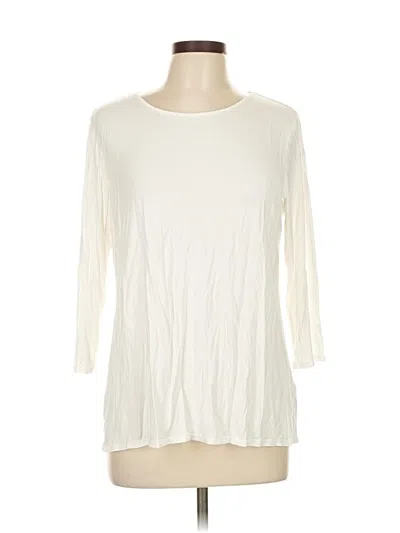 Pre-owned Jjill 3/4 Sleeve T-shirt In White