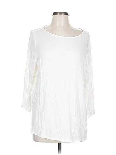 Pre-owned Jjill 3/4 Sleeve T-shirt In White