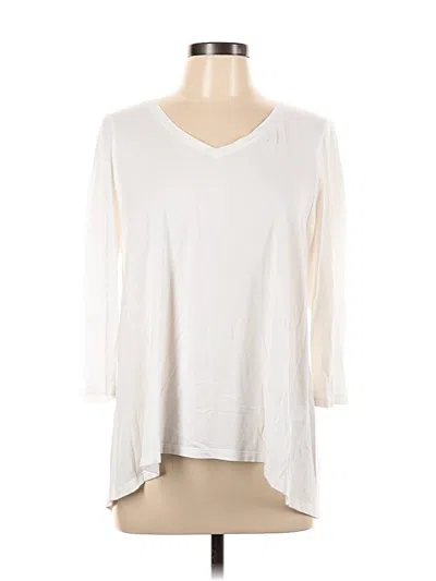 Pre-owned Jjill 3/4 Sleeve T-shirt In White