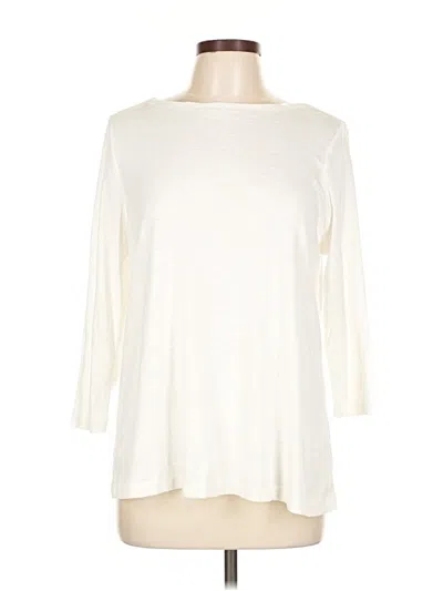 Pre-owned Jjill 3/4 Sleeve T-shirt In White