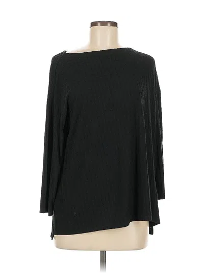 Pre-owned Jjill 3/4 Sleeve Top Black Boatneck Tops