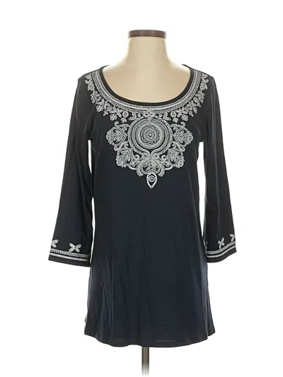 Pre-owned Jjill 3/4 Sleeve Top Black Boatneck Tops