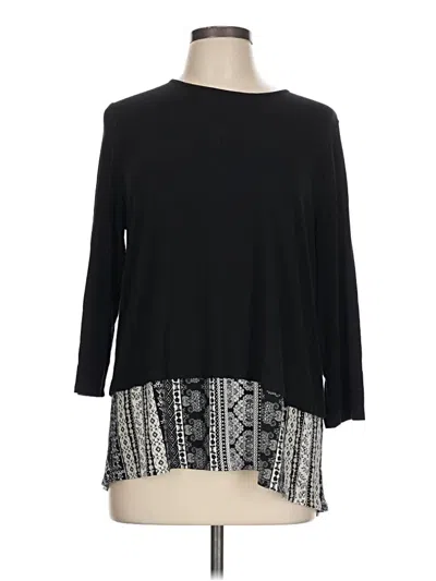 Pre-owned Jjill 3/4 Sleeve Top Black Boatneck Tops