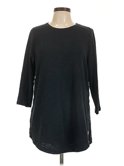 Pre-owned Jjill 3/4 Sleeve Top Black Crew Neck Tops
