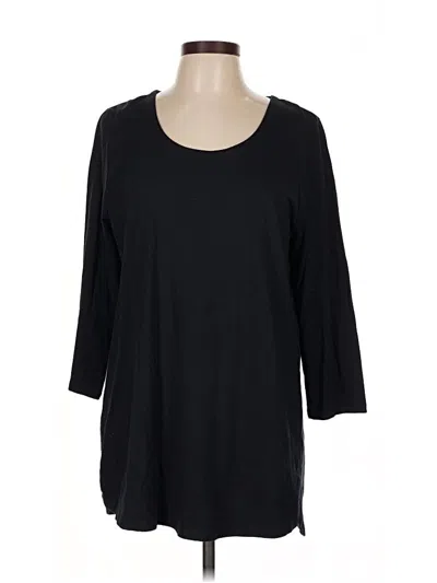 Pre-owned Jjill 3/4 Sleeve Top Black Scoop Neck Tops