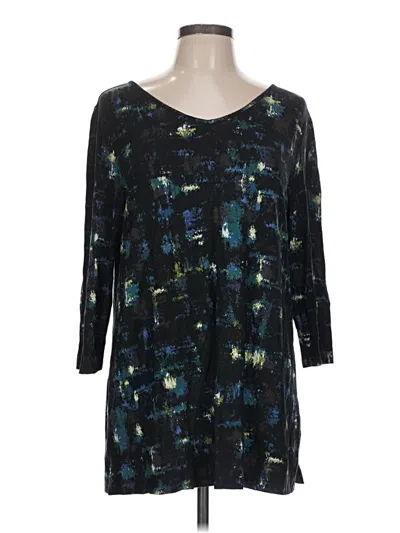 Pre-owned Jjill 3/4 Sleeve Top Black Scoop Neck Tops