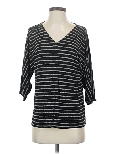 Pre-owned Jjill 3/4 Sleeve Top Black V-neck Tops