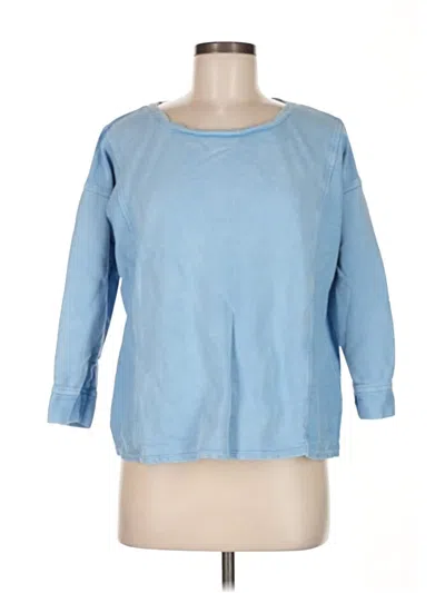 Pre-owned Jjill 3/4 Sleeve Top Blue Boatneck Tops