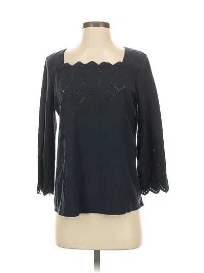 Pre-owned Jjill 3/4 Sleeve Top Blue Sweetheart Neckline Tops