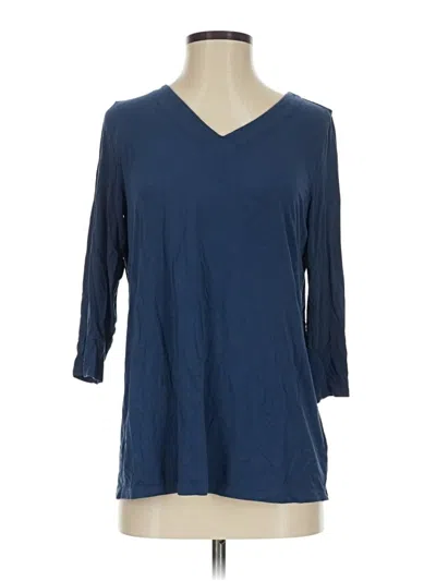 Pre-owned Jjill 3/4 Sleeve Top Blue V Neck Tops