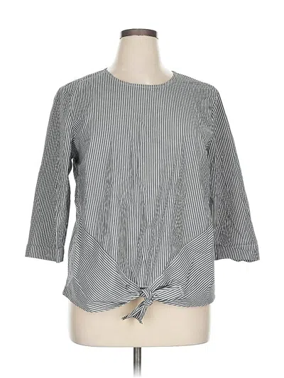 Pre-owned Jjill 3/4 Sleeve Top Gray Crew Neck Tops