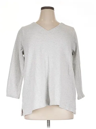 Pre-owned Jjill 3/4 Sleeve Top Gray V-neck Tops