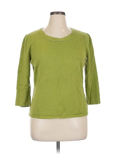Pre-owned Jjill 3/4 Sleeve Top Green Boatneck Tops