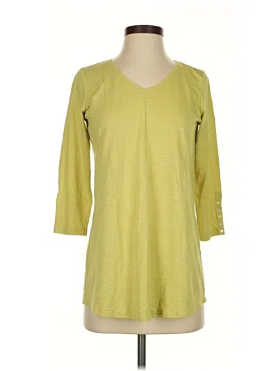 Pre-owned Jjill 3/4 Sleeve Top Green V Neck Tops