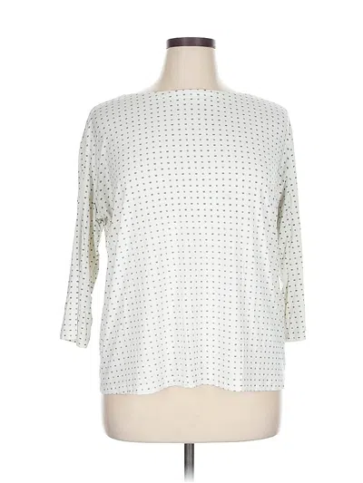 Pre-owned Jjill 3/4 Sleeve Top Ivory Boatneck Tops In White