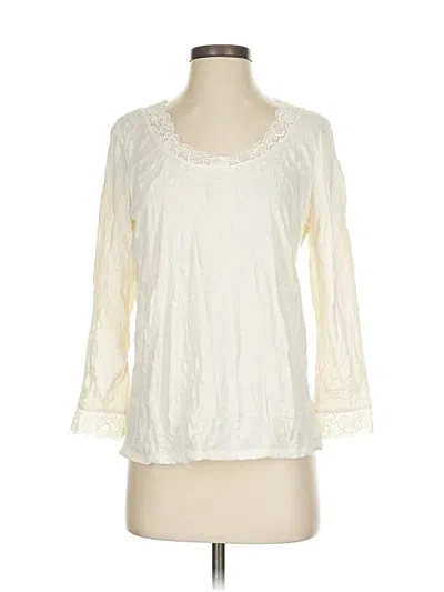 Pre-owned Jjill 3/4 Sleeve Top Ivory Scoop Neck Tops In White