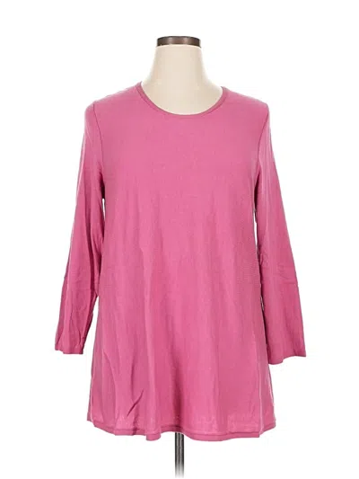 Pre-owned Jjill 3/4 Sleeve Top Pink Boatneck Tops
