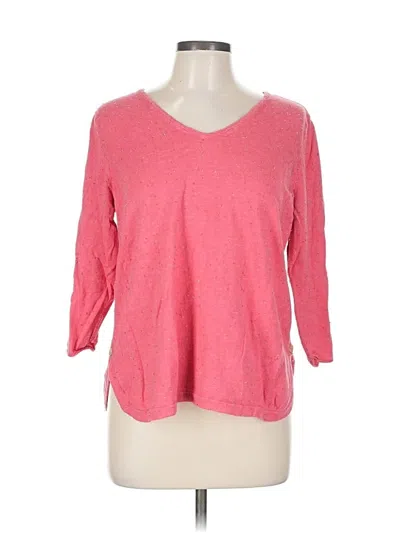 Pre-owned Jjill 3/4 Sleeve Top Pink Scoop Neck Tops