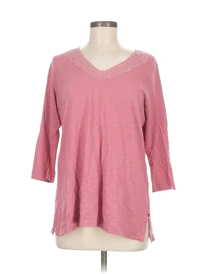 Pre-owned Jjill 3/4 Sleeve Top Pink V Neck Tops