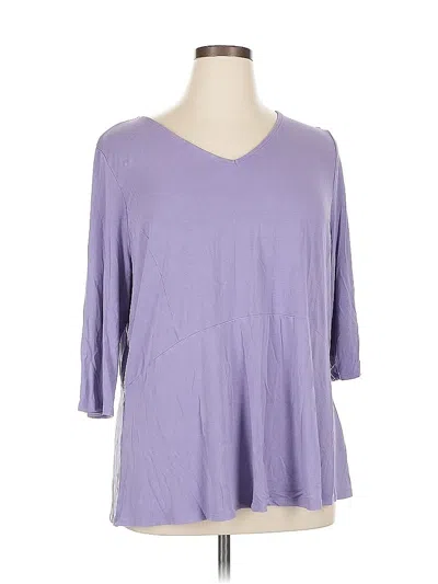 Pre-owned Jjill 3/4 Sleeve Top Purple V Neck Tops