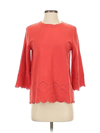 Pre-owned Jjill 3/4 Sleeve Top Red Boatneck Tops
