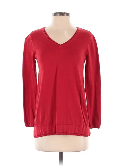 Pre-owned Jjill 3/4 Sleeve Top Red V Neck Tops