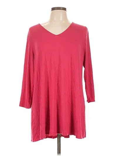 Pre-owned Jjill 3/4 Sleeve Top Red V Neck Tops