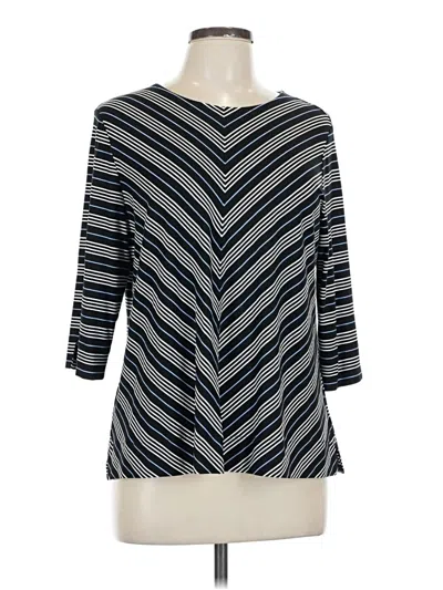 Pre-owned Jjill 3/4 Sleeve Top Silver Boatneck Tops